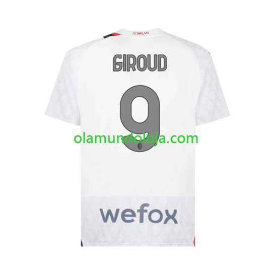 Camisola AC Milan Olivier Giroud 9 Homem Equipamento Segundo 2023-2024 Manga Curta